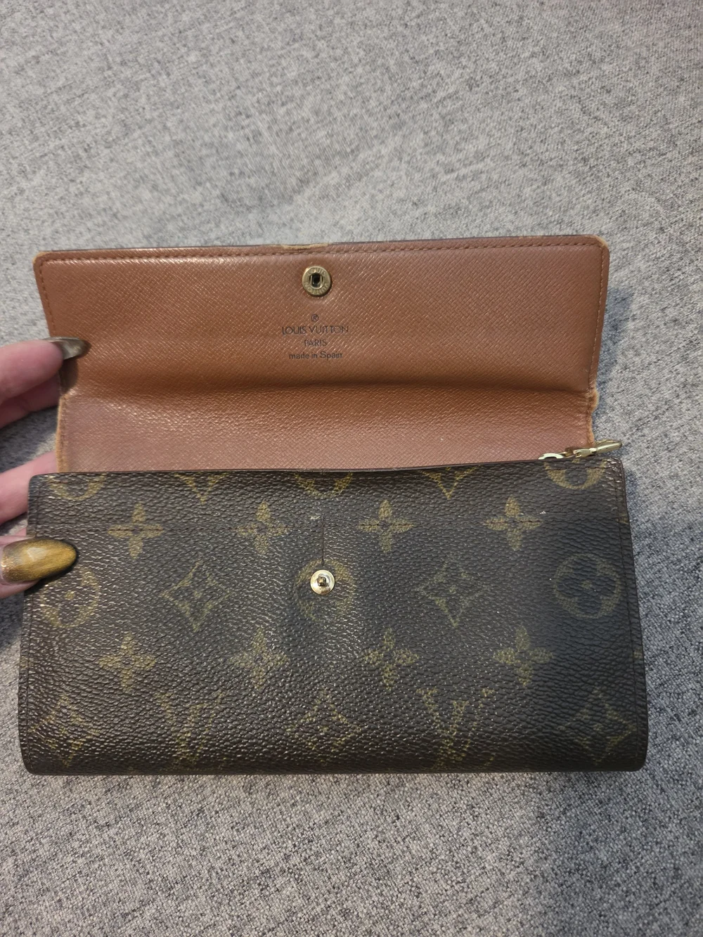 Vintage Louis Vuitton Monogram Canvas Snap Wallet - Dark Brown/Gold Monogram